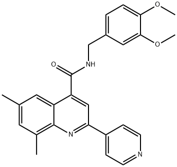 N-[(3,4-dimethoxyphenyl)methyl]-6,8-dimethyl-2-pyridin-4-ylquinoline-4-carboxamide Structural