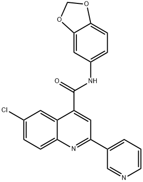 N-(1,3-benzodioxol-5-yl)-6-chloro-2-pyridin-3-ylquinoline-4-carboxamide Structural