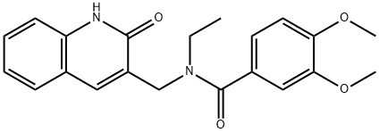 N-ethyl-3,4-dimethoxy-N-[(2-oxo-1H-quinolin-3-yl)methyl]benzamide Structural
