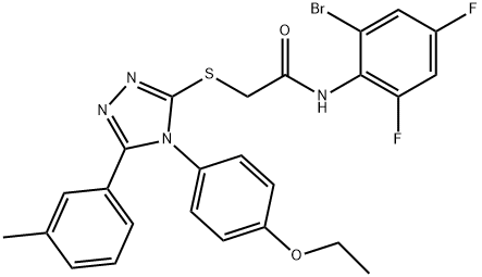 N-(2-bromo-4,6-difluorophenyl)-2-[[4-(4-ethoxyphenyl)-5-(3-methylphenyl)-1,2,4-triazol-3-yl]sulfanyl]acetamide Structural