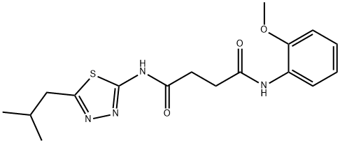 N-(2-methoxyphenyl)-N'-[5-(2-methylpropyl)-1,3,4-thiadiazol-2-yl]butanediamide Structural