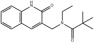 N-ethyl-2,2-dimethyl-N-[(2-oxo-1H-quinolin-3-yl)methyl]propanamide Structural