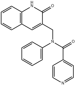N-[(2-oxo-1H-quinolin-3-yl)methyl]-N-phenylpyridine-4-carboxamide Structural