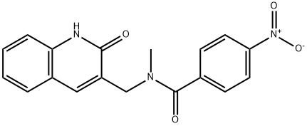 N-methyl-4-nitro-N-[(2-oxo-1H-quinolin-3-yl)methyl]benzamide Structural