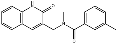 N,3-dimethyl-N-[(2-oxo-1H-quinolin-3-yl)methyl]benzamide Structural