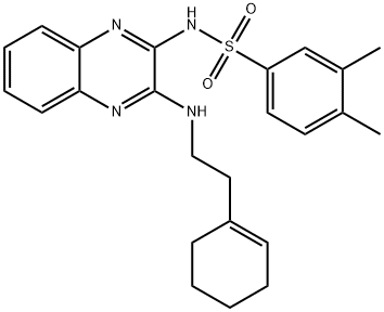 N-[3-[2-(cyclohexen-1-yl)ethylamino]quinoxalin-2-yl]-3,4-dimethylbenzenesulfonamide Structural