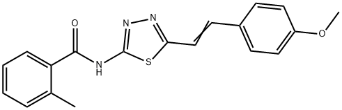 N-[5-[(E)-2-(4-methoxyphenyl)ethenyl]-1,3,4-thiadiazol-2-yl]-2-methylbenzamide Structural