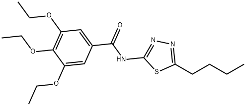N-(5-butyl-1,3,4-thiadiazol-2-yl)-3,4,5-triethoxybenzamide Structural