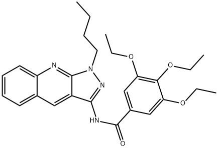 N-(1-butylpyrazolo[3,4-b]quinolin-3-yl)-3,4,5-triethoxybenzamide Structural