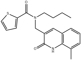 N-butyl-N-[(8-methyl-2-oxo-1H-quinolin-3-yl)methyl]thiophene-2-carboxamide Structural