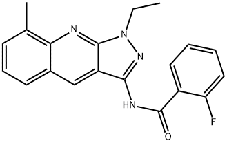 N-(1-ethyl-8-methylpyrazolo[3,4-b]quinolin-3-yl)-2-fluorobenzamide Structural