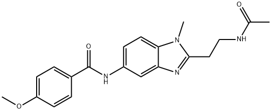 N-[2-(2-acetamidoethyl)-1-methylbenzimidazol-5-yl]-4-methoxybenzamide Structural