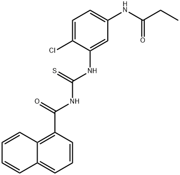 N-[[2-chloro-5-(propanoylamino)phenyl]carbamothioyl]naphthalene-1-carboxamide Structural