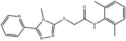 N-(2,6-dimethylphenyl)-2-[(4-methyl-5-pyridin-2-yl-1,2,4-triazol-3-yl)sulfanyl]acetamide Structural