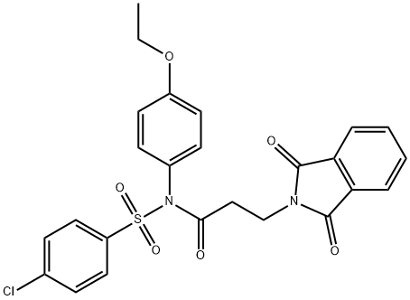 N-(4-chlorophenyl)sulfonyl-3-(1,3-dioxoisoindol-2-yl)-N-(4-ethoxyphenyl)propanamide Structural