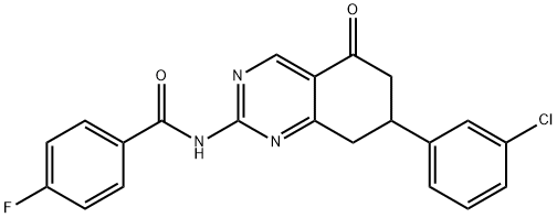 N-[7-(3-chlorophenyl)-5-oxo-7,8-dihydro-6H-quinazolin-2-yl]-4-fluorobenzamide Structural