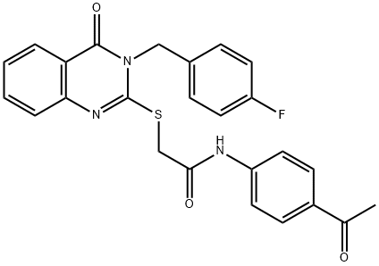 N-(4-acetylphenyl)-2-[3-[(4-fluorophenyl)methyl]-4-oxoquinazolin-2-yl]sulfanylacetamide Structural