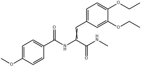 N-[(E)-1-(3,4-diethoxyphenyl)-3-(methylamino)-3-oxoprop-1-en-2-yl]-4-methoxybenzamide Structural
