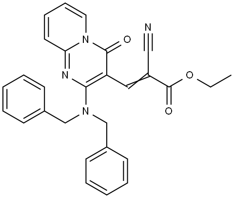 ethyl (E)-2-cyano-3-[2-(dibenzylamino)-4-oxopyrido[1,2-a]pyrimidin-3-yl]prop-2-enoate Structural