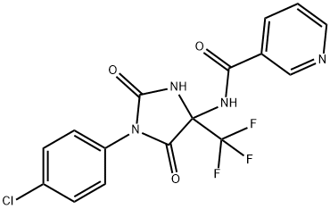 N-[1-(4-chlorophenyl)-2,5-dioxo-4-(trifluoromethyl)imidazolidin-4-yl]pyridine-3-carboxamide Structural