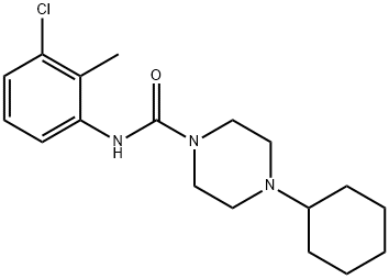 N-(3-chloro-2-methylphenyl)-4-cyclohexylpiperazine-1-carboxamide Structural