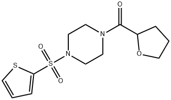 oxolan-2-yl-(4-thiophen-2-ylsulfonylpiperazin-1-yl)methanone Structural