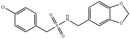 N-(1,3-benzodioxol-5-ylmethyl)-1-(4-chlorophenyl)methanesulfonamide Structural