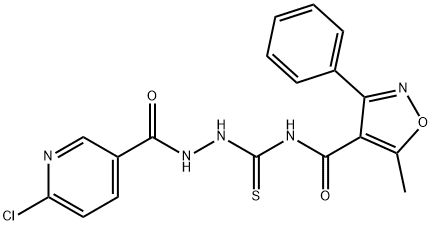 N-[[(6-chloropyridine-3-carbonyl)amino]carbamothioyl]-5-methyl-3-phenyl-1,2-oxazole-4-carboxamide Structural