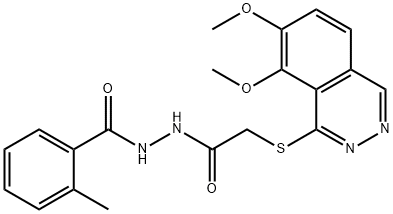 N'-[2-(7,8-dimethoxyphthalazin-1-yl)sulfanylacetyl]-2-methylbenzohydrazide Structural