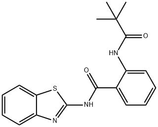 N-(1,3-benzothiazol-2-yl)-2-(2,2-dimethylpropanoylamino)benzamide Structural