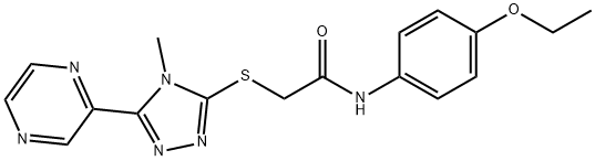 N-(4-ethoxyphenyl)-2-[(4-methyl-5-pyrazin-2-yl-1,2,4-triazol-3-yl)sulfanyl]acetamide Structural