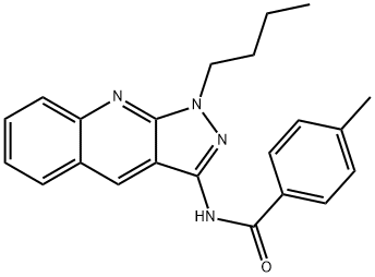 N-(1-butylpyrazolo[3,4-b]quinolin-3-yl)-4-methylbenzamide Structural