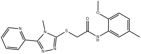 N-(2-methoxy-5-methylphenyl)-2-[(4-methyl-5-pyridin-2-yl-1,2,4-triazol-3-yl)sulfanyl]acetamide Structural