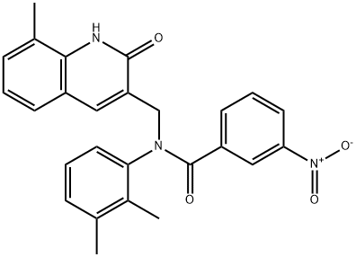 N-(2,3-dimethylphenyl)-N-[(8-methyl-2-oxo-1H-quinolin-3-yl)methyl]-3-nitrobenzamide Structural
