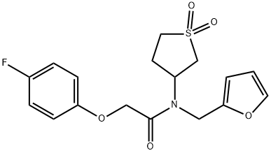 N-(1,1-dioxothiolan-3-yl)-2-(4-fluorophenoxy)-N-(furan-2-ylmethyl)acetamide Structural