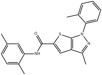 N-(2,5-dimethylphenyl)-3-methyl-1-(2-methylphenyl)thieno[2,3-c]pyrazole-5-carboxamide Structural