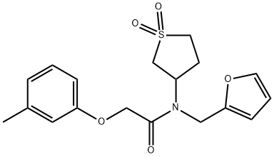 N-(1,1-dioxothiolan-3-yl)-N-(furan-2-ylmethyl)-2-(3-methylphenoxy)acetamide Structural