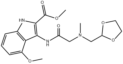 methyl 3-[[2-[1,3-dioxolan-2-ylmethyl(methyl)amino]acetyl]amino]-4-methoxy-1H-indole-2-carboxylate Structural