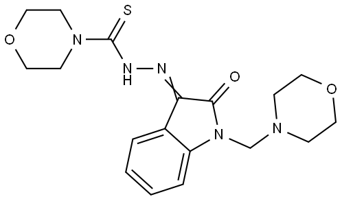 N-[(Z)-[1-(morpholin-4-ylmethyl)-2-oxoindol-3-ylidene]amino]morpholine-4-carbothioamide Structural