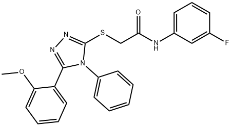 N-(3-fluorophenyl)-2-[[5-(2-methoxyphenyl)-4-phenyl-1,2,4-triazol-3-yl]sulfanyl]acetamide Structural