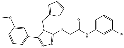 N-(3-bromophenyl)-2-[[4-(furan-2-ylmethyl)-5-(3-methoxyphenyl)-1,2,4-triazol-3-yl]sulfanyl]acetamide Structural