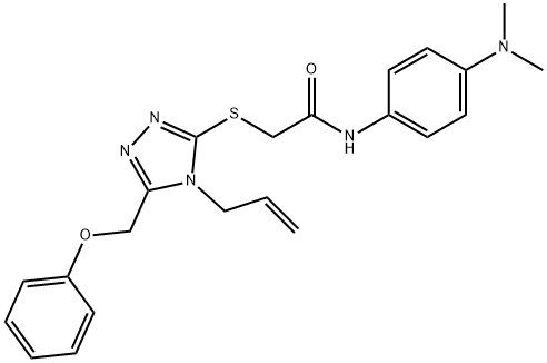 N-[4-(dimethylamino)phenyl]-2-[[5-(phenoxymethyl)-4-prop-2-enyl-1,2,4-triazol-3-yl]sulfanyl]acetamide Structural