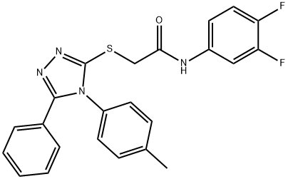 N-(3,4-difluorophenyl)-2-[[4-(4-methylphenyl)-5-phenyl-1,2,4-triazol-3-yl]sulfanyl]acetamide Structural