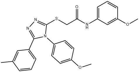 N-(3-methoxyphenyl)-2-[[4-(4-methoxyphenyl)-5-(3-methylphenyl)-1,2,4-triazol-3-yl]sulfanyl]acetamide Structural