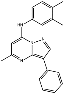 N-(3,4-dimethylphenyl)-5-methyl-3-phenylpyrazolo[1,5-a]pyrimidin-7-amine Structural
