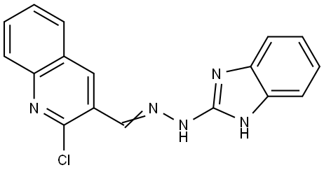 N-[(E)-(2-chloroquinolin-3-yl)methylideneamino]-1H-benzimidazol-2-amine Structural