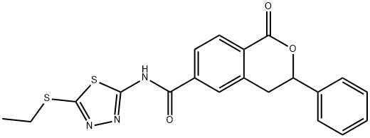 N-(5-ethylsulfanyl-1,3,4-thiadiazol-2-yl)-1-oxo-3-phenyl-3,4-dihydroisochromene-6-carboxamide Structural