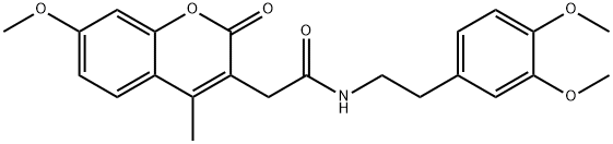 N-[2-(3,4-dimethoxyphenyl)ethyl]-2-(7-methoxy-4-methyl-2-oxochromen-3-yl)acetamide Structural