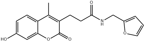 N-(furan-2-ylmethyl)-3-(7-hydroxy-4-methyl-2-oxochromen-3-yl)propanamide Structural