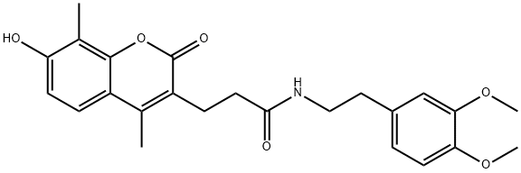 N-[2-(3,4-dimethoxyphenyl)ethyl]-3-(7-hydroxy-4,8-dimethyl-2-oxochromen-3-yl)propanamide Structural